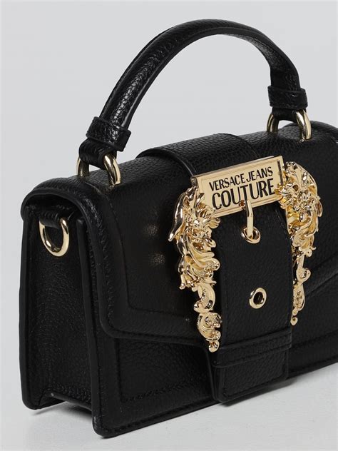 versace jeans black embroidered cross body bag|versace jeans bags outlet.